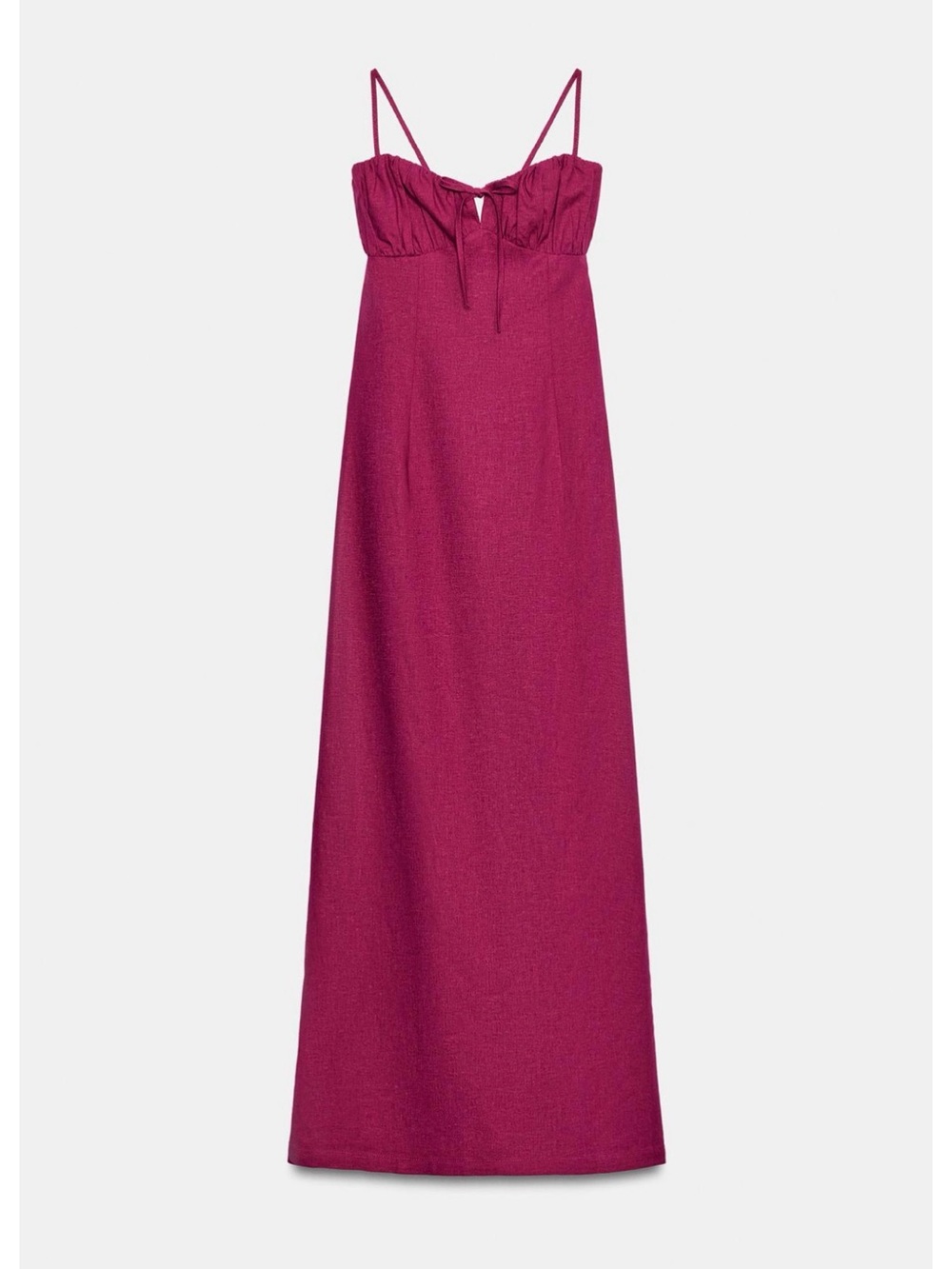 Zara Raspberry-Red Spaghetti Strap Maxi Dress - Picture 5 of 7